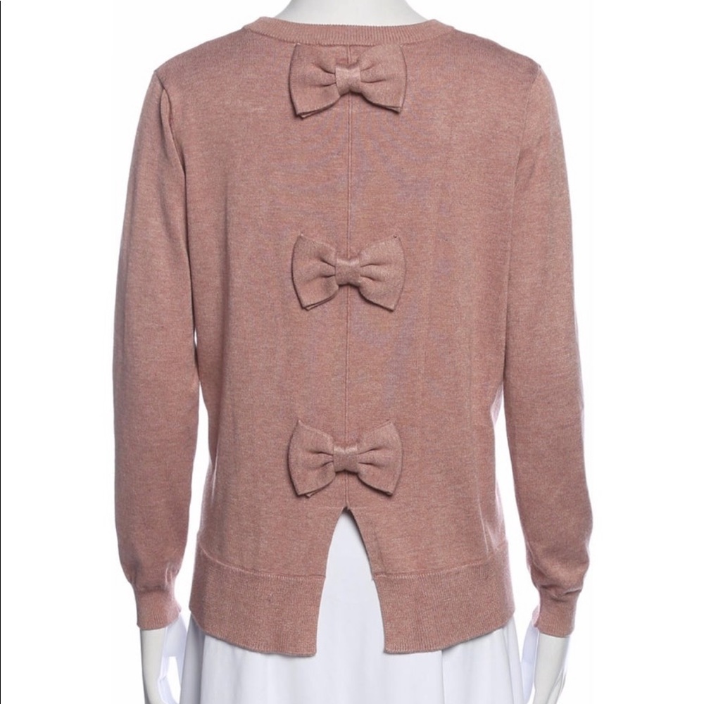 Catherine Malandrino Sweater Size Large Sweetheart Bow Details on Back rose
